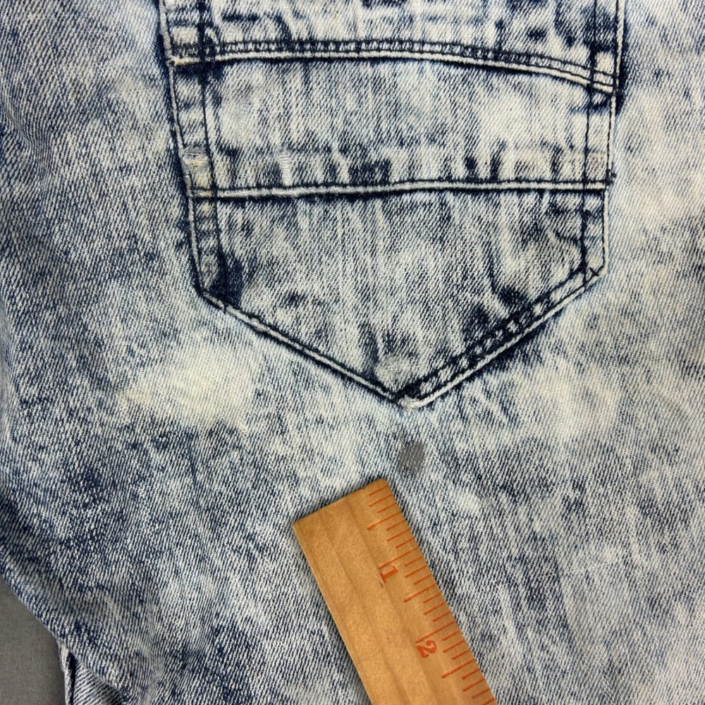 Vintage Y2k Southpole Denim Shorts Acid Wash Distressed Mens 34 Blue - Picture 12 of 14